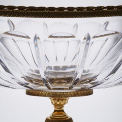 Clear Crystal Jardinière with Bronze Covered 22-Carat Gold, Horses Details