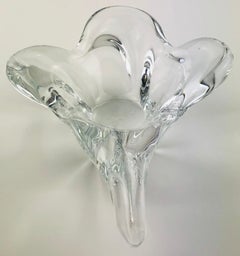 Clear Crystal Mustard Dish or Appetizer Bowl, Signed
