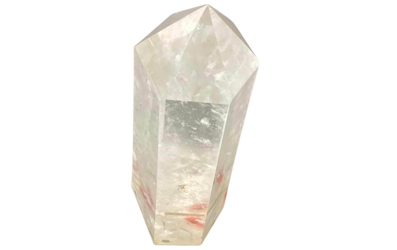 Organic Modern Clear Crystal Quartz Obelisk For Sale