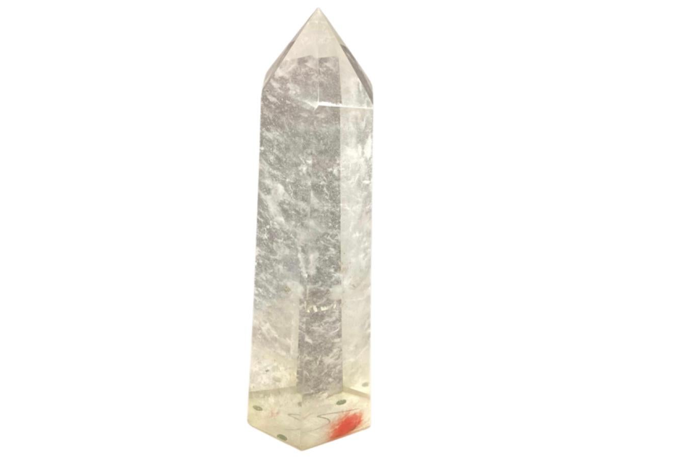 Polished Clear Crystal Quartz Obelisk For Sale