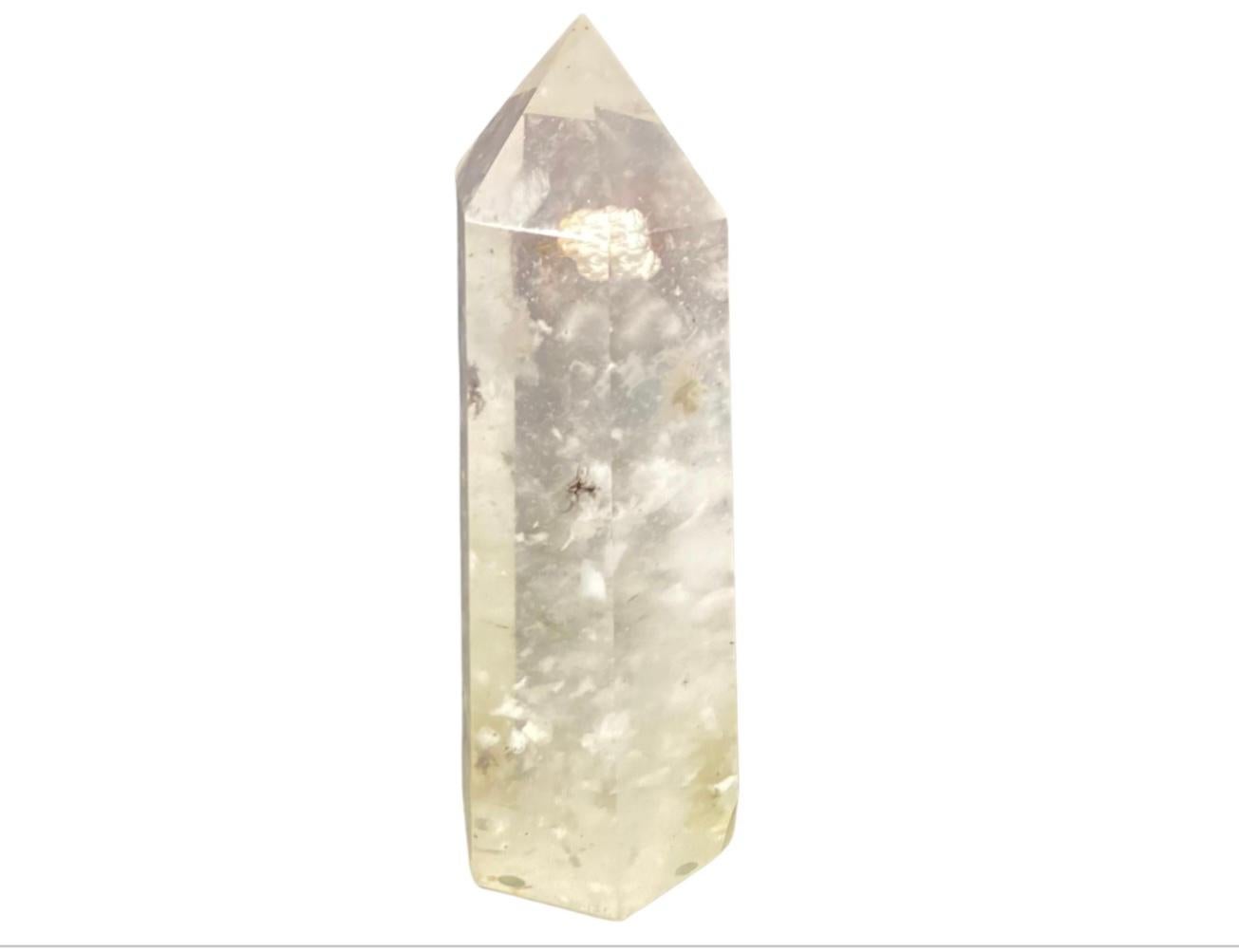 Organique Obélisque en quartz cristal clair Pointe de cristal en vente
