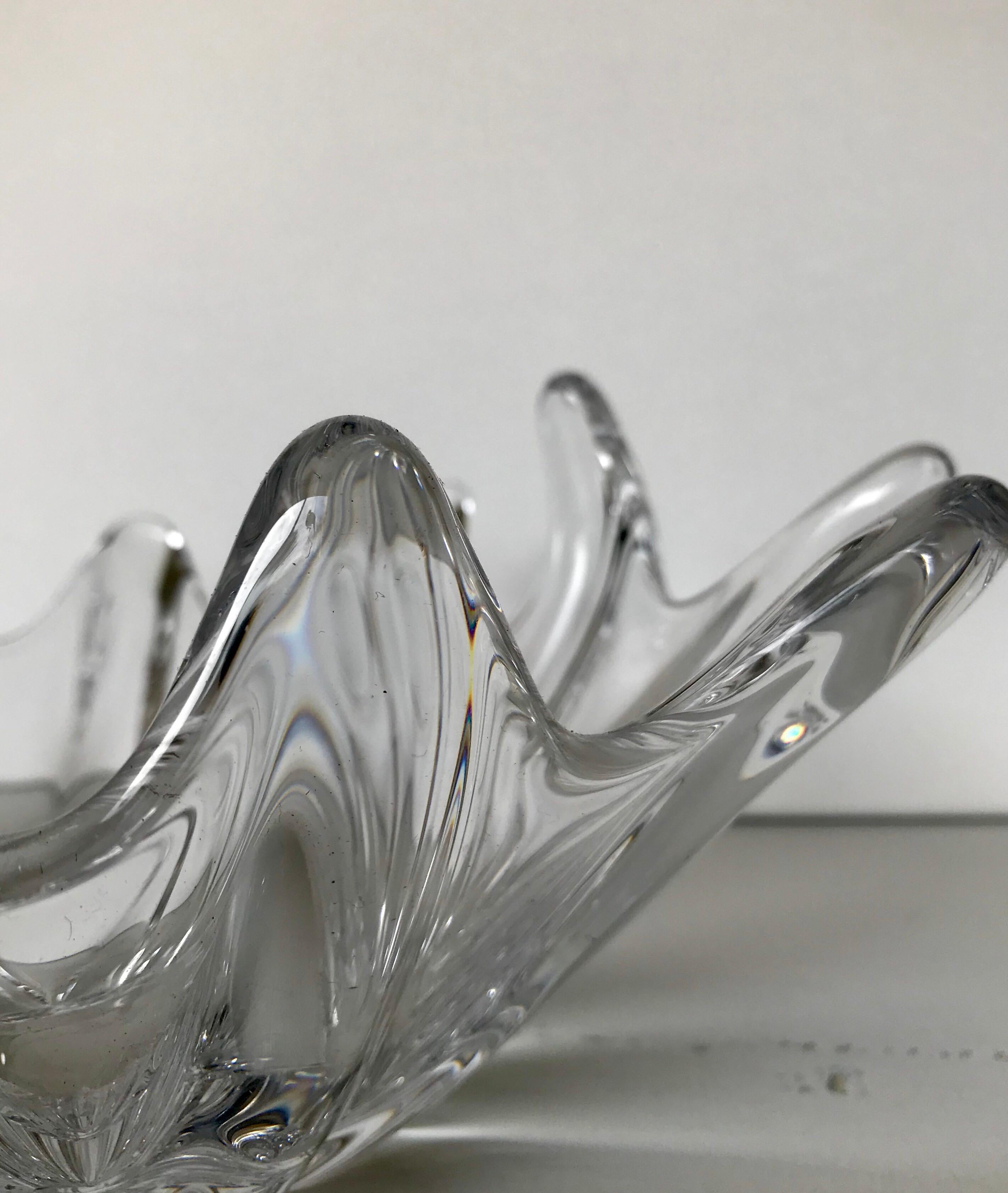 Clear Crystal Sculptural Bowl by Daum For Sale 3