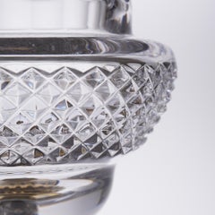 Clear Crystal Vase with Bronze Gold Platted and Marble