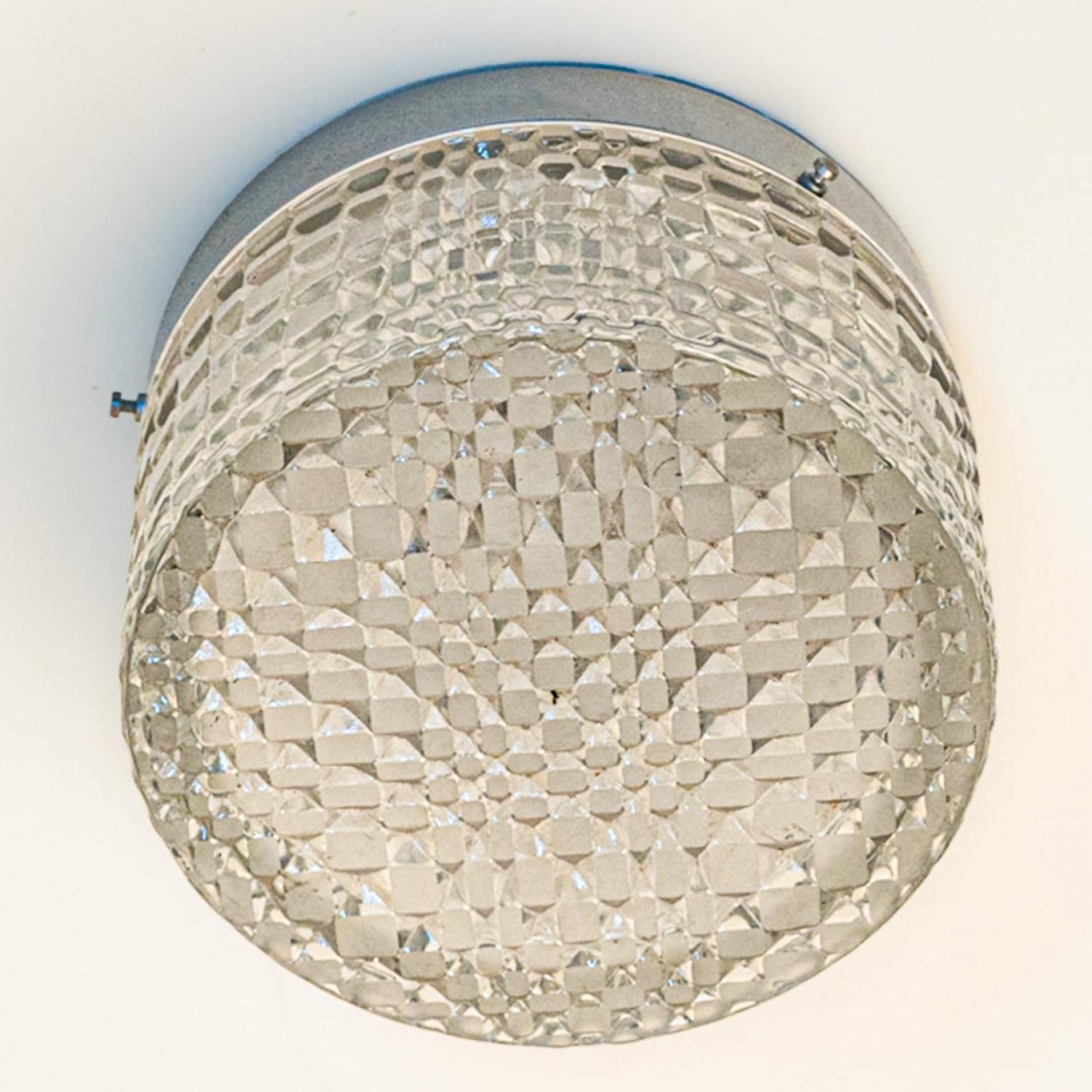 Wandleuchten aus klarem Kristall, Deutschland, 1970 (Moderne der Mitte des Jahrhunderts) im Angebot
