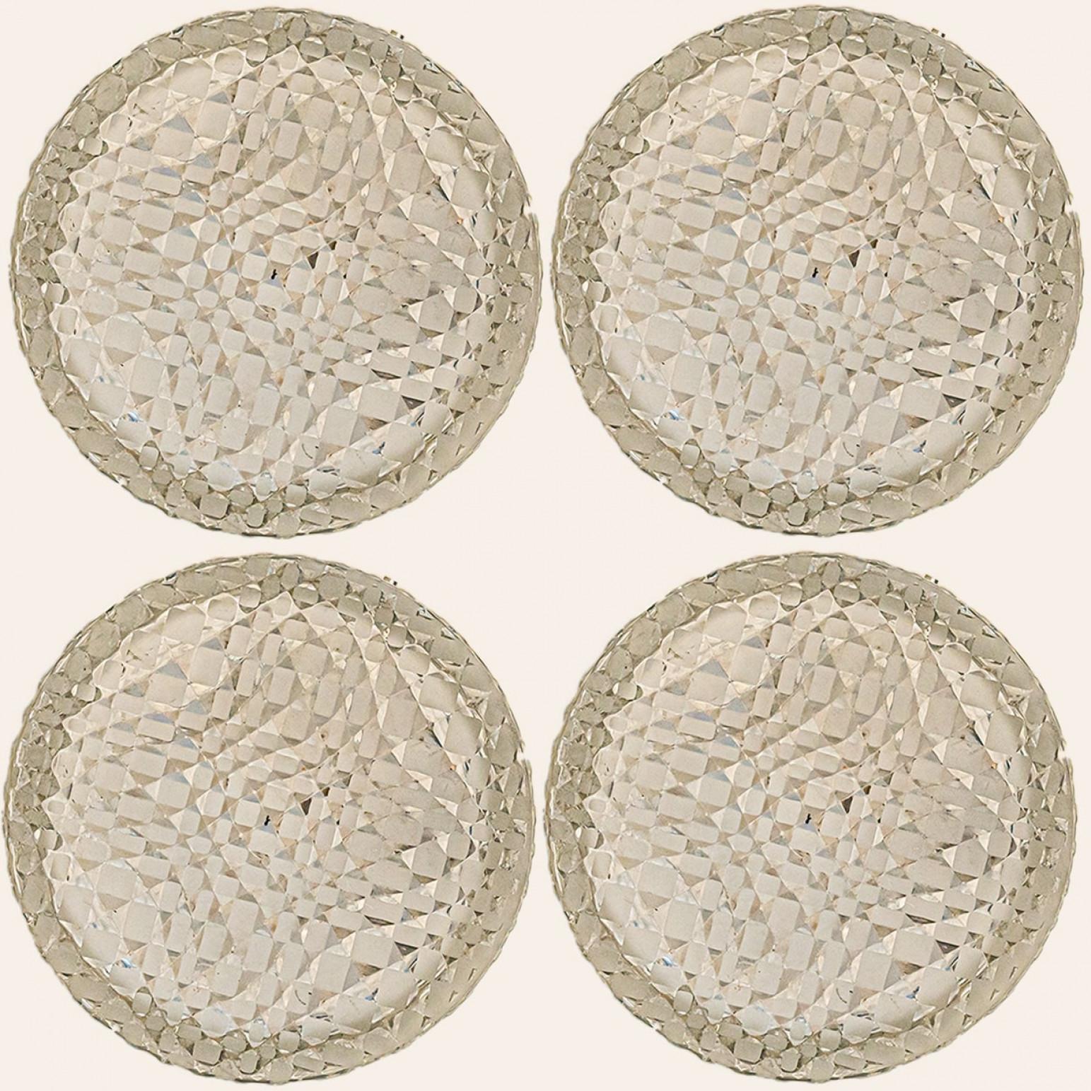 Wandleuchten aus klarem Kristall, Deutschland, 1970 (20. Jahrhundert) im Angebot