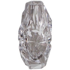 Vase en verre taillé transparent de Vicke Lindstrand pour Kosta