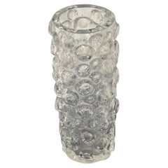 Clear decorative Vase sculpture with spikes, glass vase
