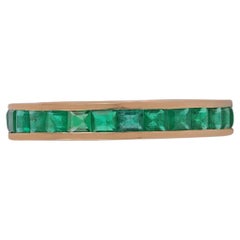 Clear Emeralds Channel Setting Band 2.29 Carat in Yellow Gold