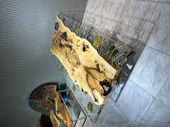 Clear Epoxy Resin Wooden Dining Table