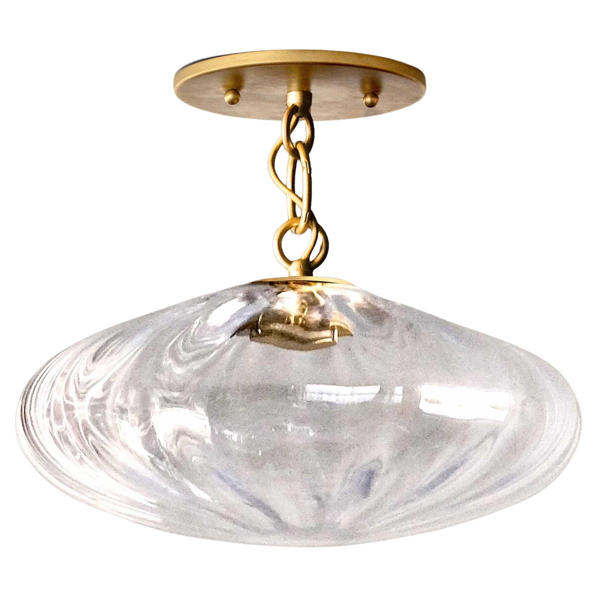 Clear Espadín Glass Semi Flush Mount Light, Large, Agave Collection For Sale