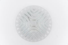 Clear Glass 3D Round Flush Mount Light, Germany 1960s