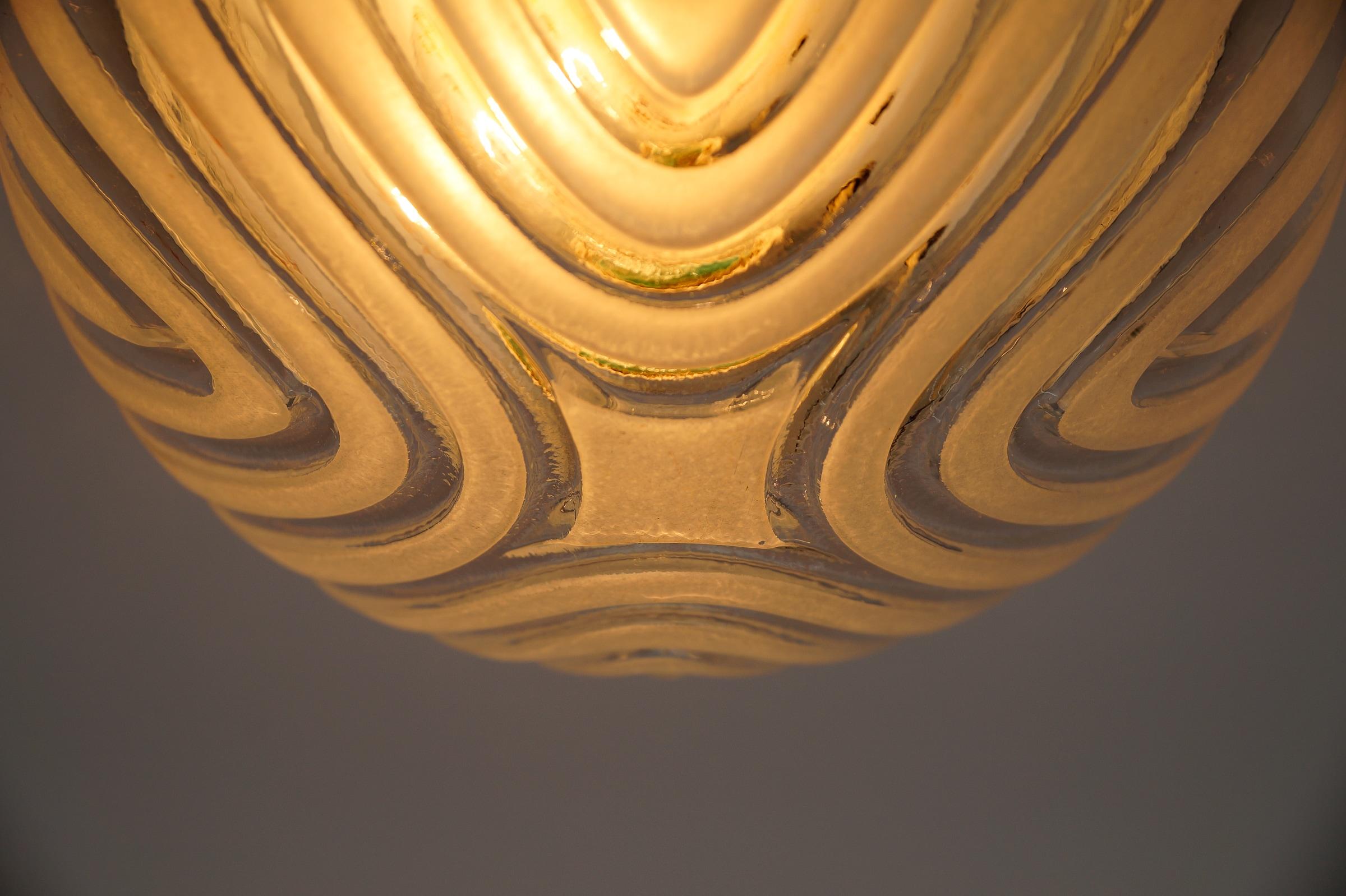 Lampada da incasso rotonda 3D in vetro trasparente, Germania 1960 in vendita 2