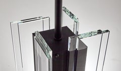 Clear Glass and Black Aluminum Contemporary LED Hanging Pendant Light