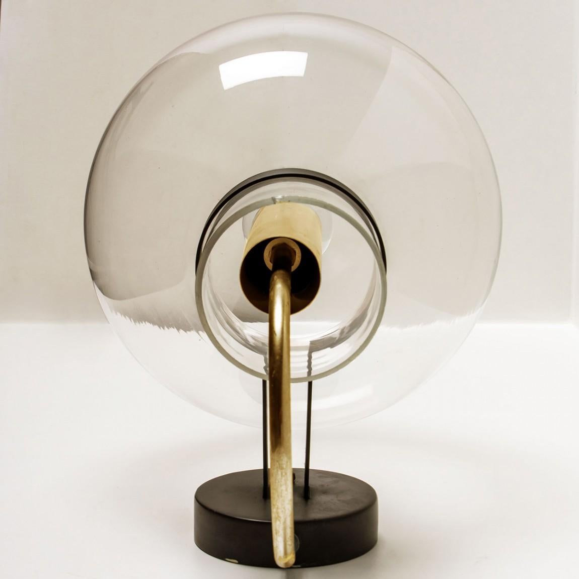 Other Clear Glass and Brass Wall Lamps by Glashütte Limburg, 1975s For Sale