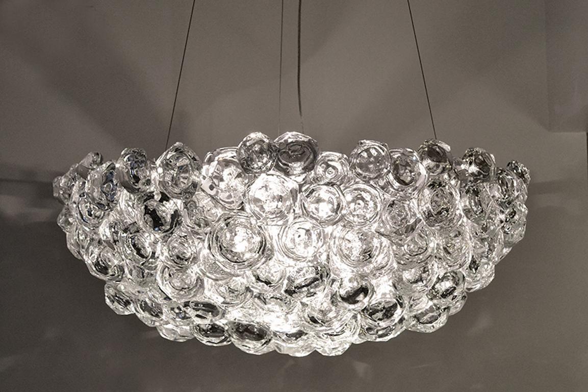 Modern Large Clear Glass Aqualumina Chandelier by Studio Bel Vetro For Sale