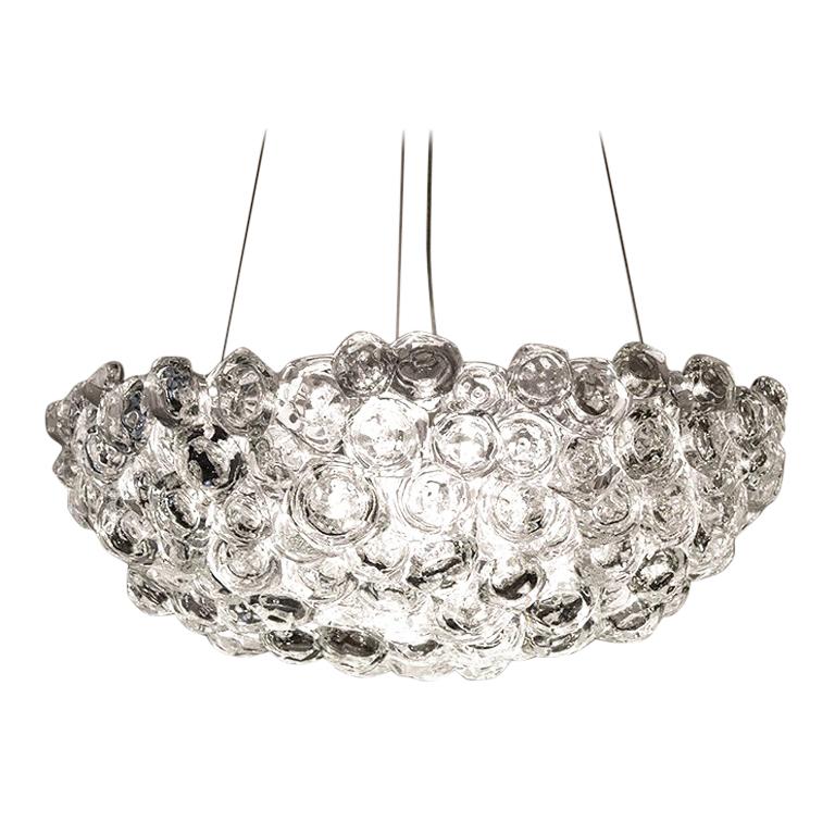 Large Clear Glass Aqualumina Chandelier by Studio Bel Vetro For Sale