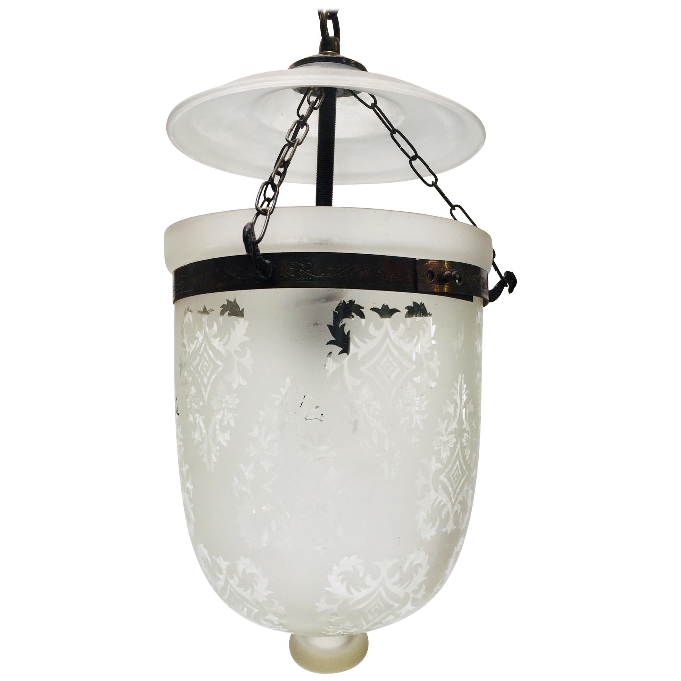 Frosted Clear Glass Bell Jar Hall Lantern