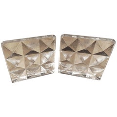 Vintage Clear Glass Bookends by Blenko