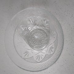 Clear Glass Bowl with Fan Motif