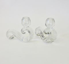 Clear Glass Crystal Candlesticks