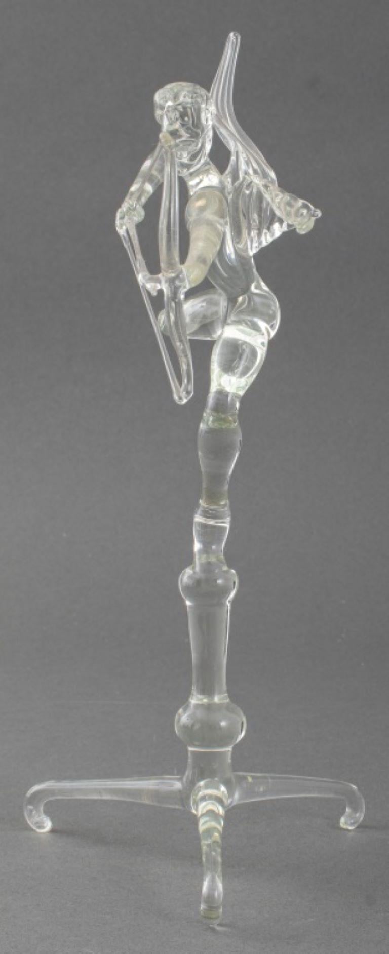Clear Glass Cupid Figurine In Good Condition In New York, NY