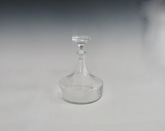Clear Glass Decanter and Stopper with Polished Bottom