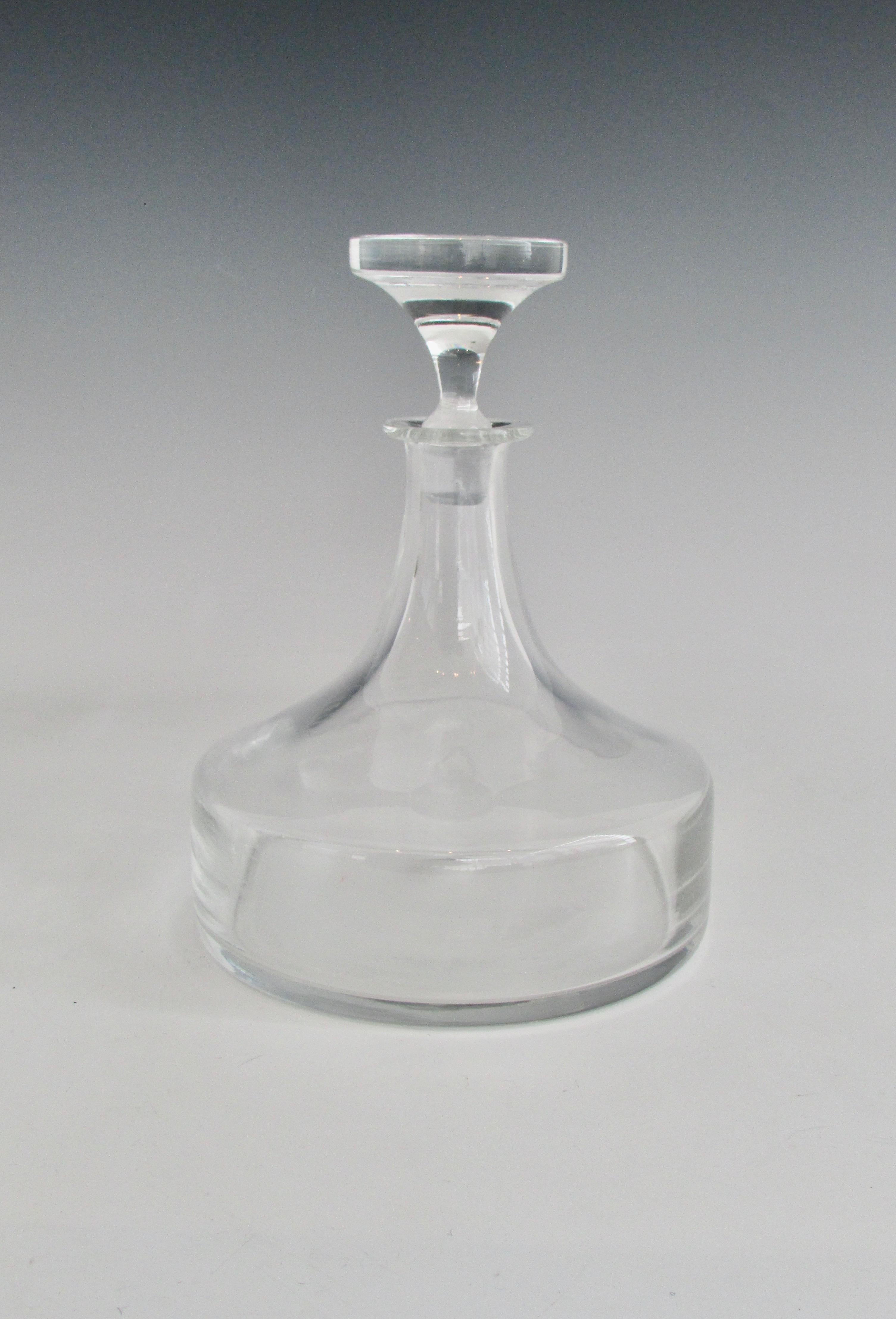 vintage clear glass decanter with stopper