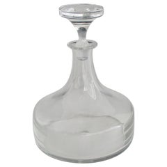 Vintage Clear Glass Decanter and Stopper with Polished Bottom