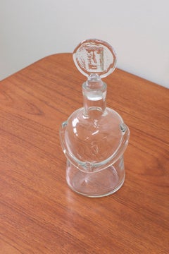 Clear Glass  Decanter "People" by Erik Höglund, Boda, Sweden, 1950s