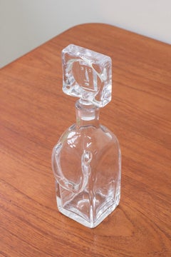 Clear Glass  Decanter "People" by Erik Höglund, Boda, Sweden, 1950s