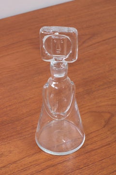 Clear Glass  Decanter "People" by Erik Höglund, Boda, Sweden, 1950s