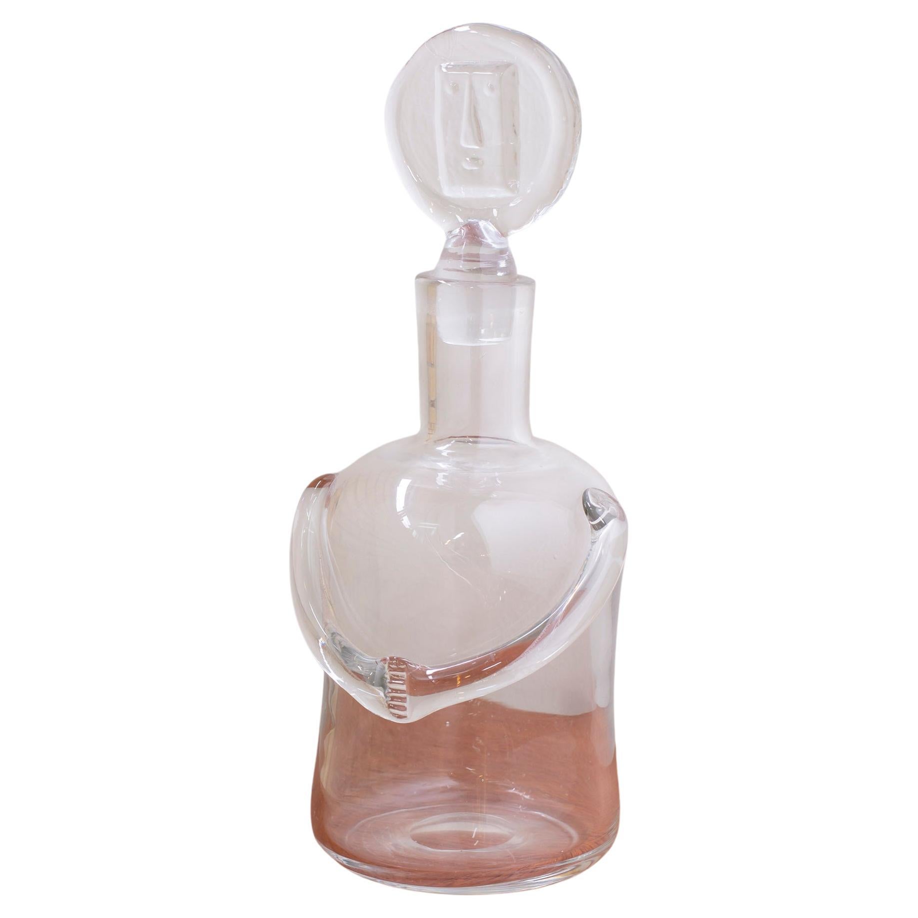 Verre clair  Carafe "People" par Erik Höglund, Boda, Suède, années 1950