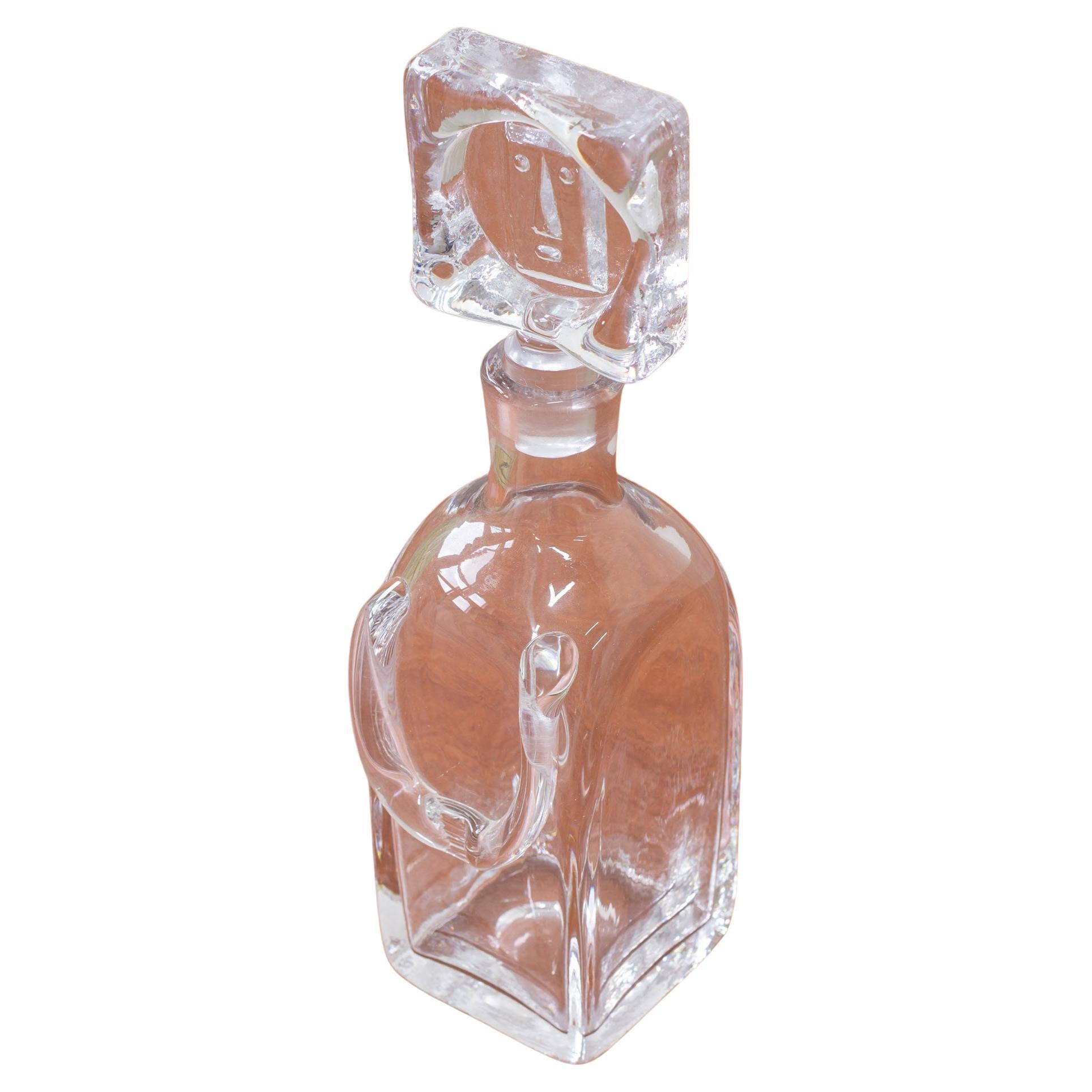 Verre clair  Carafe "People" par Erik Höglund, Boda, Suède, années 1950
