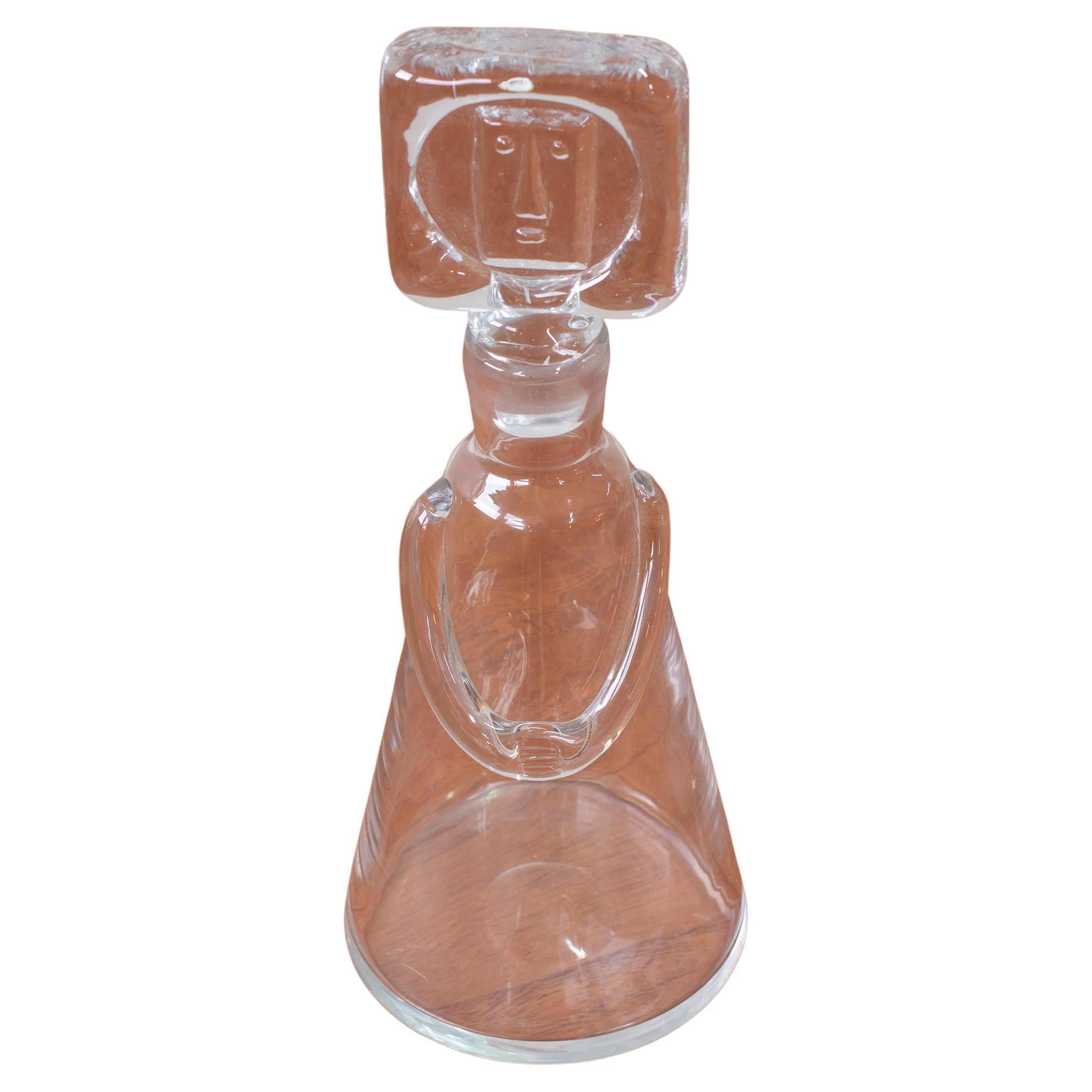 Verre clair  Carafe "People" par Erik Höglund, Boda, Suède, années 1950