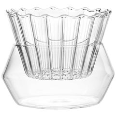 fferrone Glass Decorative 2 part Contemporary Flower Czech Vase Handcrafted