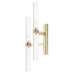 Clear Glass Double Cylindrical Wall Lamp by Il Paralume Marina