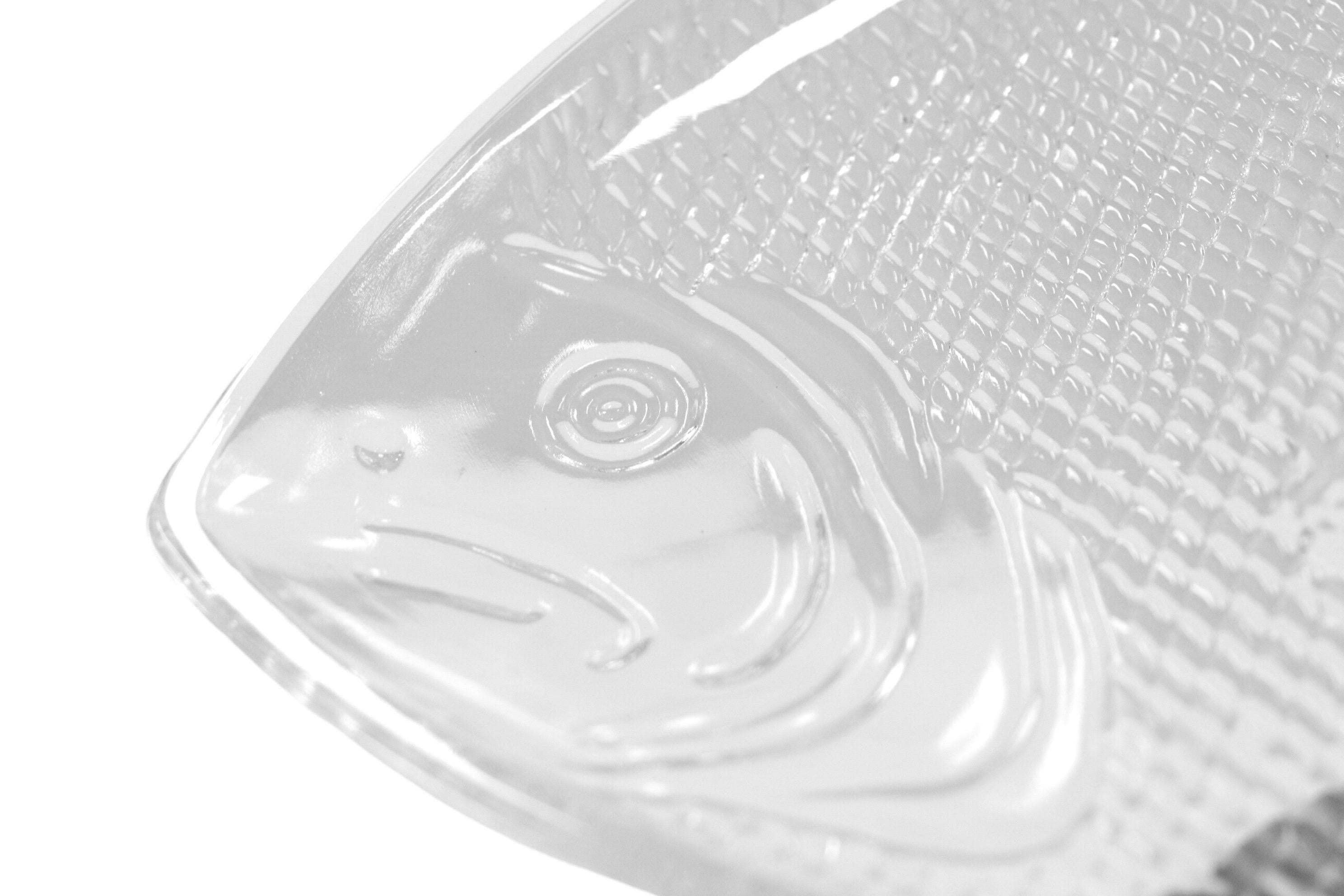 Américain Plat à poisson en verre transparent en vente