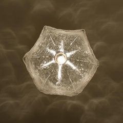 Clear Glass Flower Pendant Lamp by Kaiser, Leuchten, Germany