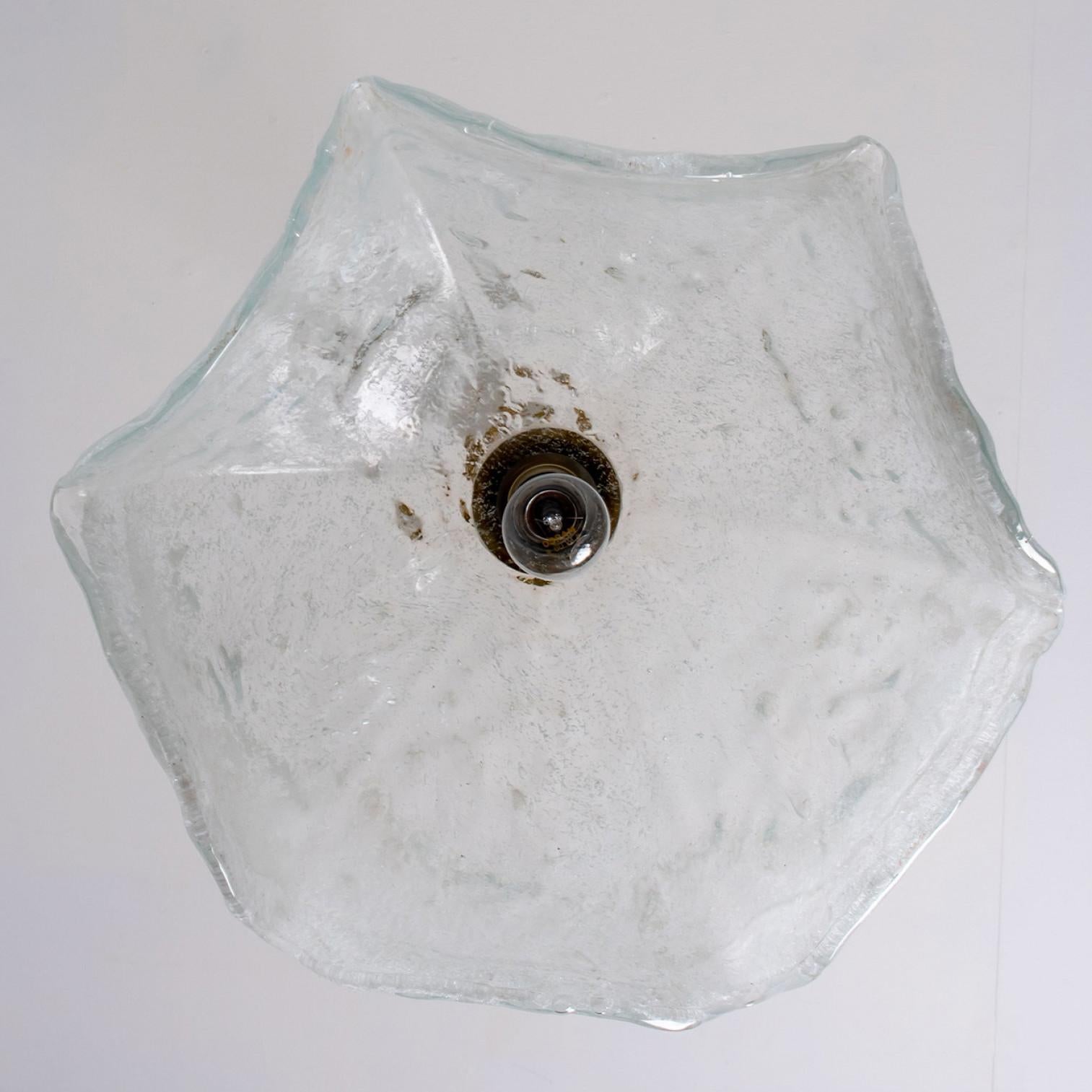 Other Clear Glass Flower Pendant Lamp by Kaiser, Leuchten, Germany For Sale