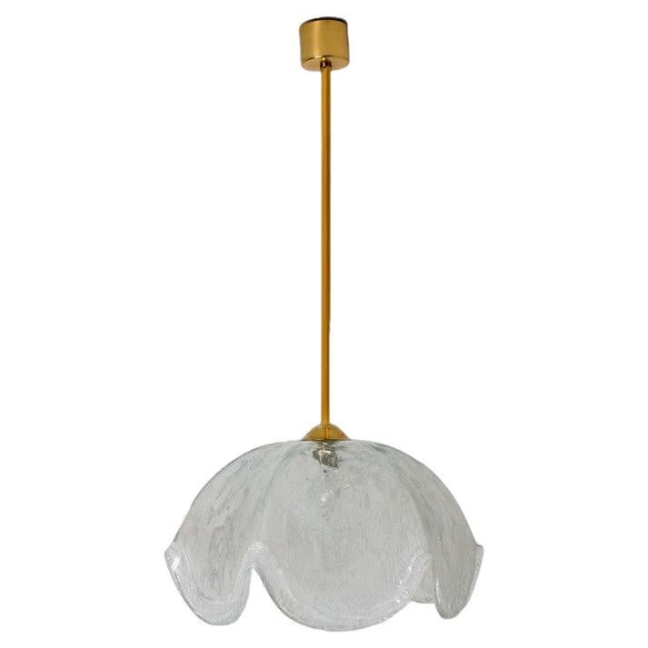 Lampada a sospensione a fiore in vetro trasparente di Kaiser, Leuchten, Germania in vendita
