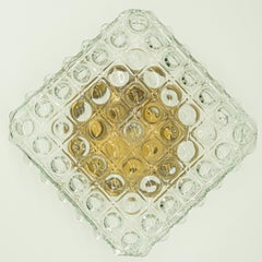 Einbaubeleuchtung aus klarem Glas im Stil von Helena Tynell, Deutschland 1960