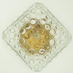 Einbaubeleuchtung aus klarem Glas im Stil von Helena Tynell, Deutschland 1960
