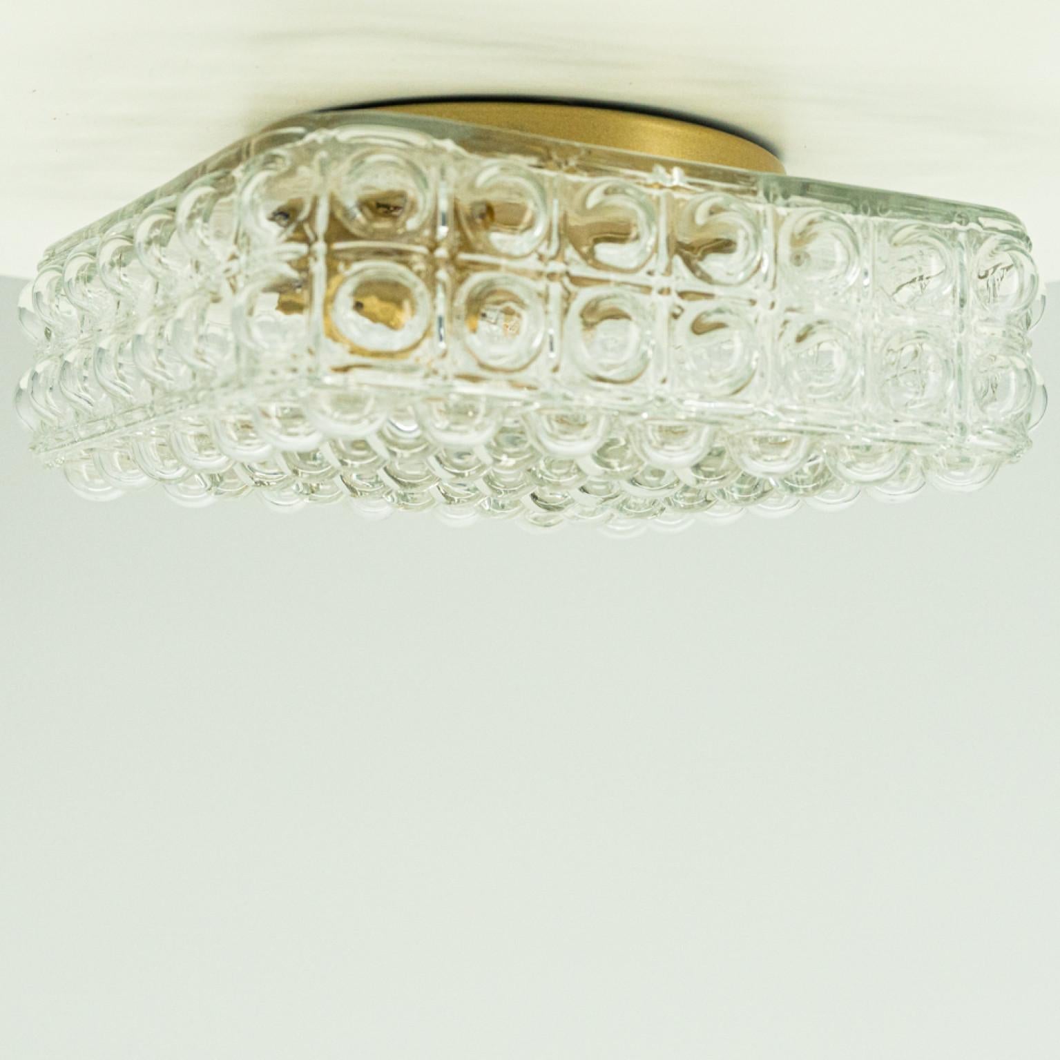 Einbaubeleuchtung aus klarem Glas im Stil von Helena Tynell, Deutschland 1960 (Moderne der Mitte des Jahrhunderts) im Angebot