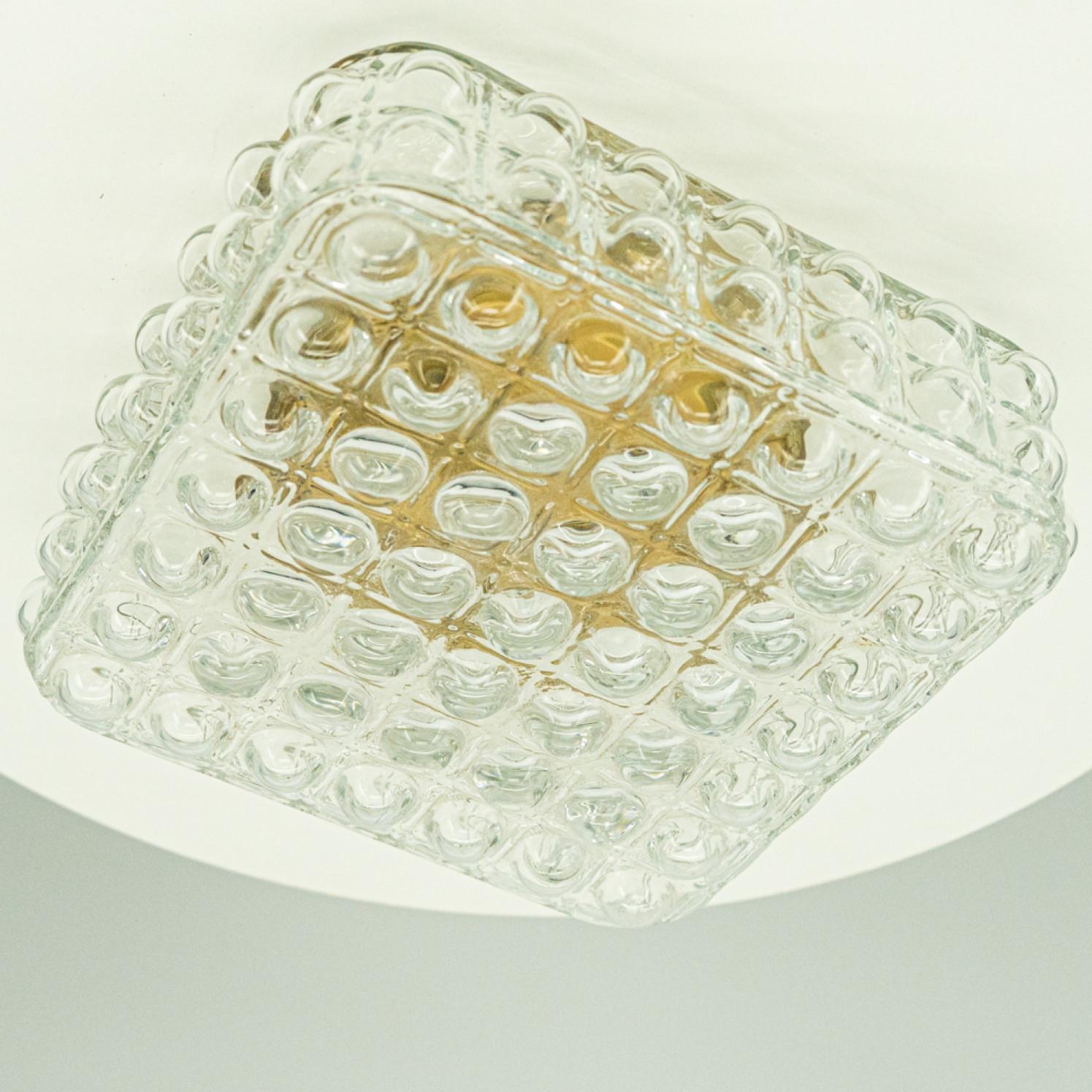 Einbaubeleuchtung aus klarem Glas im Stil von Helena Tynell, Deutschland 1960 im Zustand „Gut“ im Angebot in Rijssen, NL