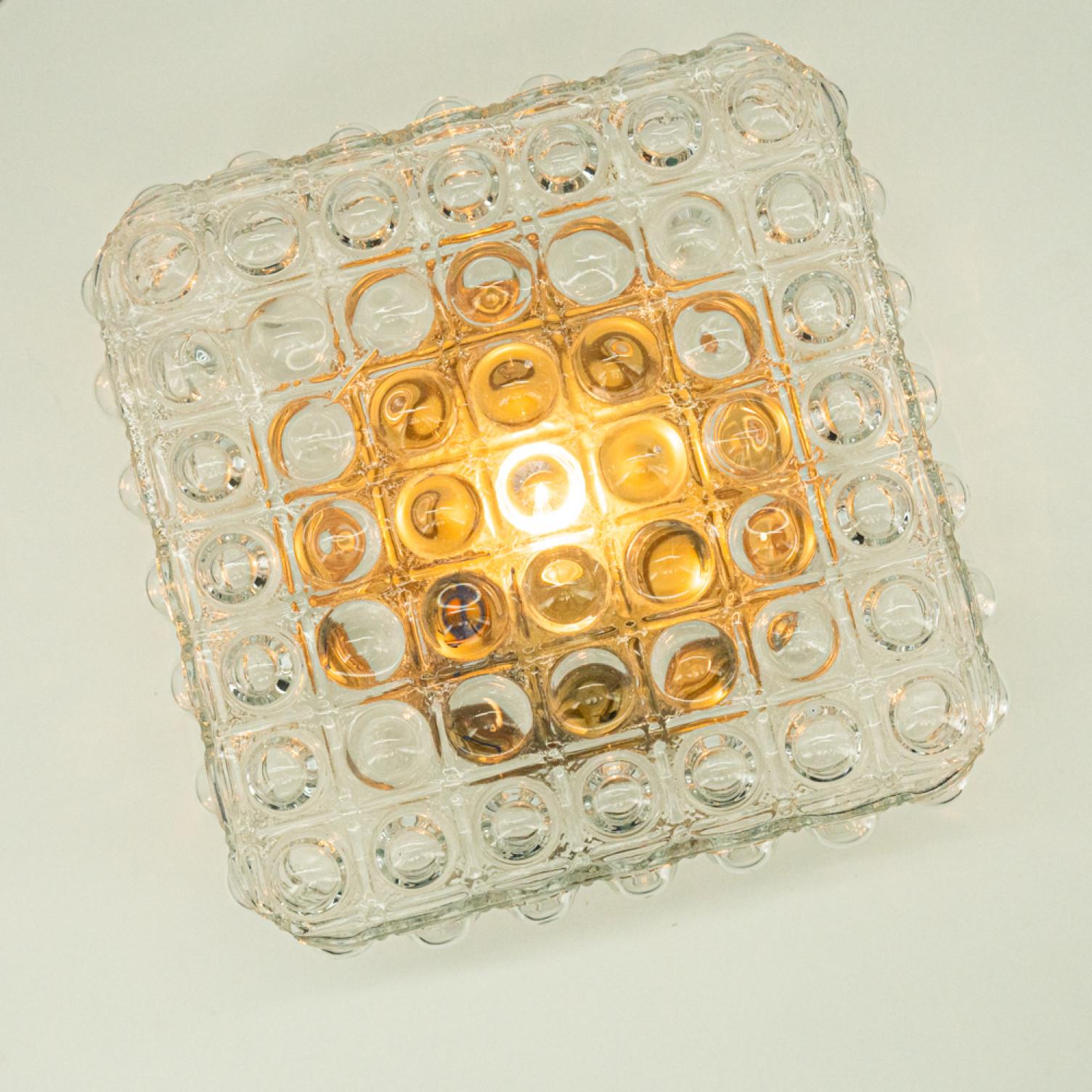 Einbaubeleuchtung aus klarem Glas im Stil von Helena Tynell, Deutschland 1960 im Angebot 1