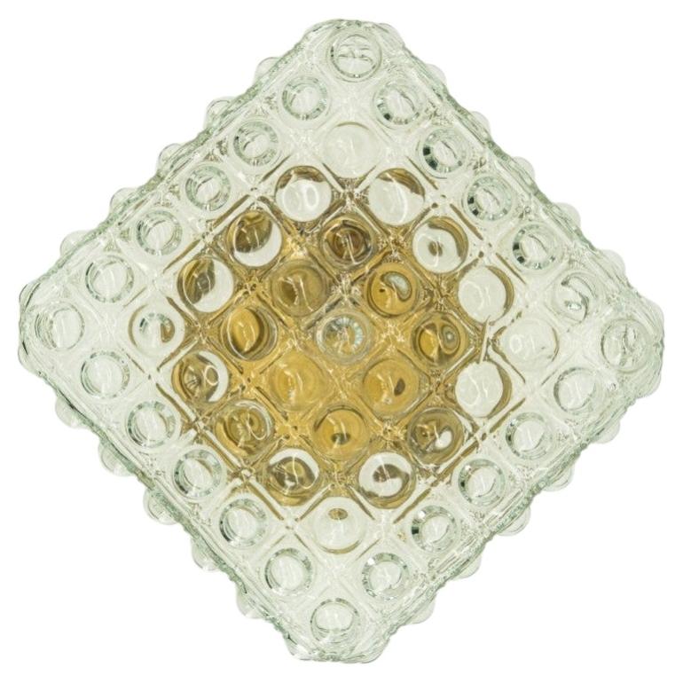 Clear Glass Flush Mount in style of Helena Tynell, Germany 1960 For Sale