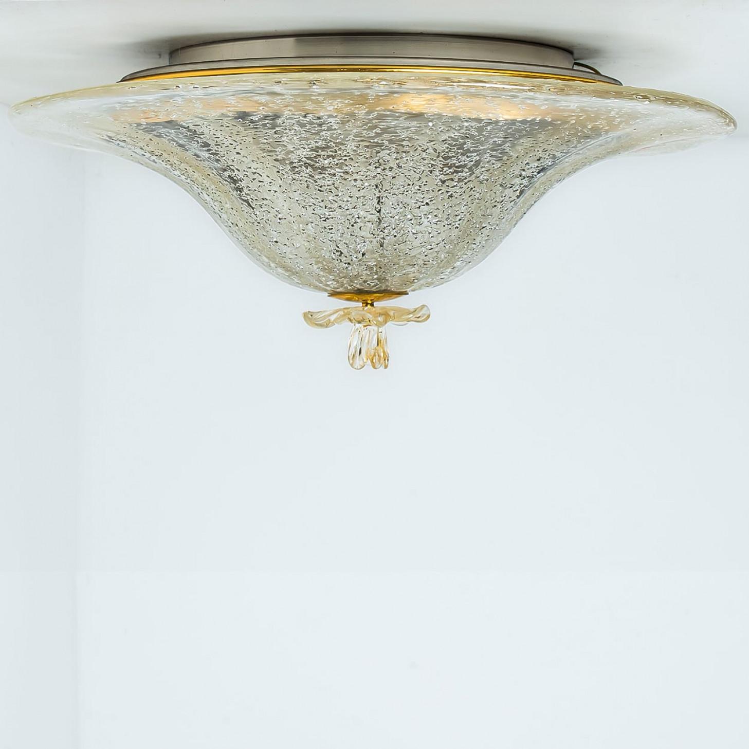 Monture affleurante en verre clair Verre de Murano Barovier&Toso, Italie en vente 3