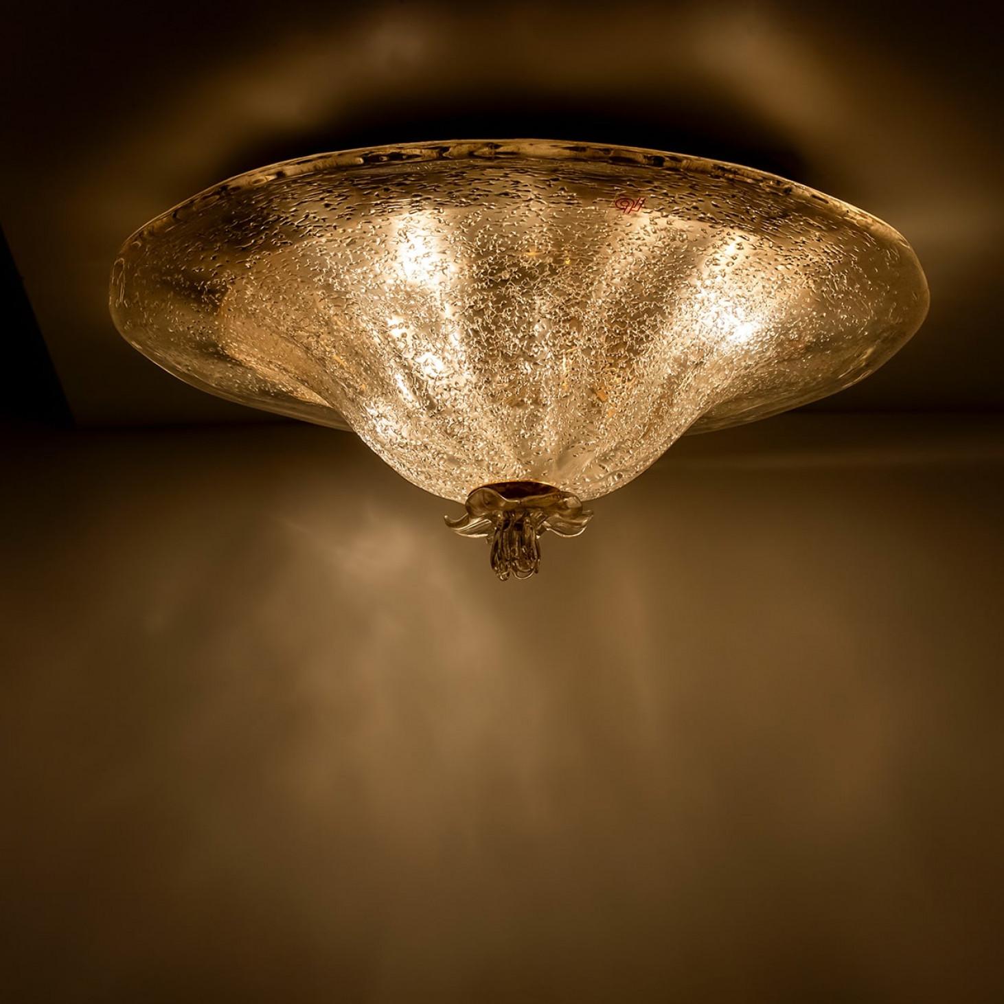 Monture affleurante en verre clair Verre de Murano Barovier&Toso, Italie en vente 5