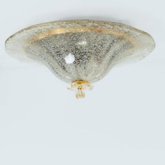 Clear Glass Flush Mount Murano Glass Barovier & Toso, Italy