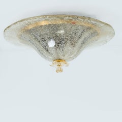 Clear Glass Flush Mount Murano Glass Barovier & Toso, Italy